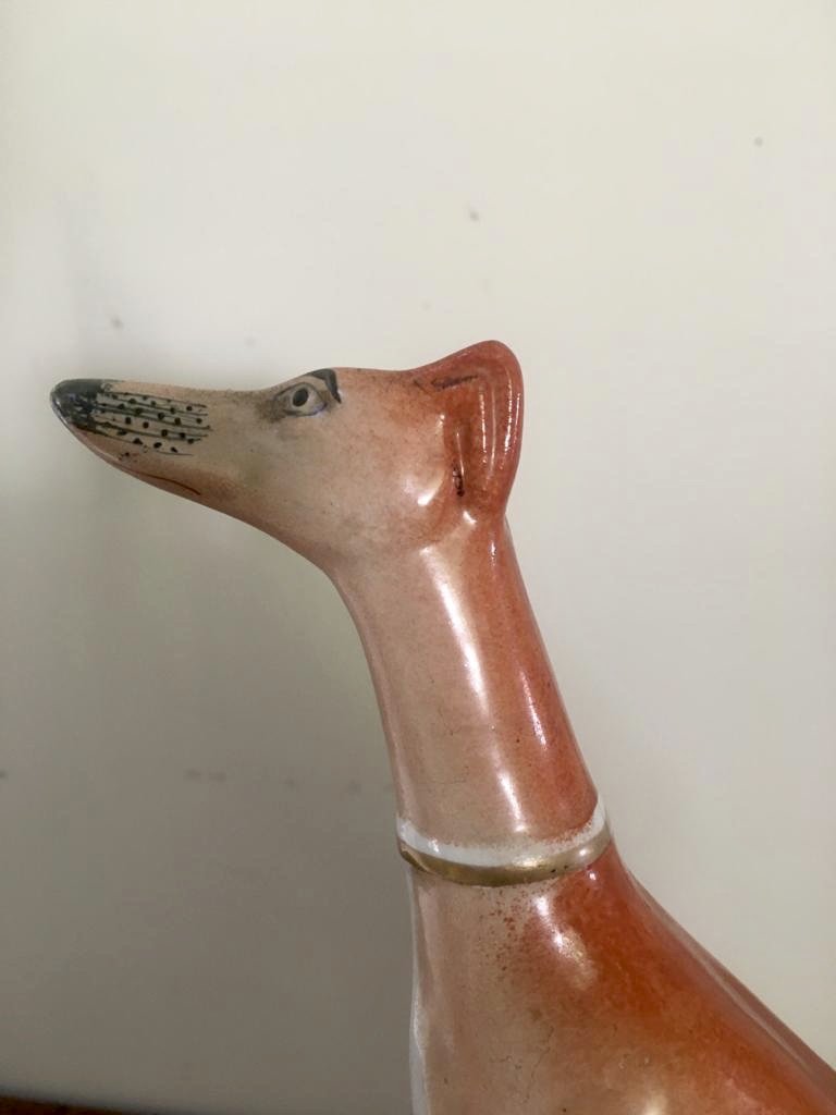 Fine Pair of Antique Staffordshire Greyhounds - Image 13